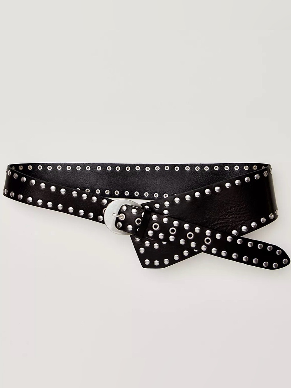 Free people black Side hip leather Studded belt Size Small/Medium